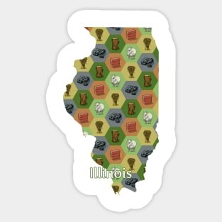 Illinois State Map Board Games Sticker
